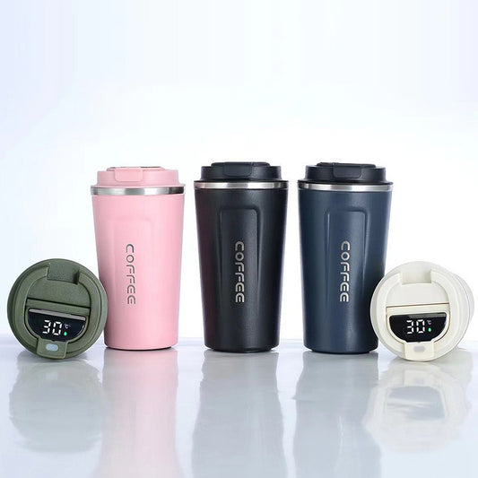 Yurtrain 304 Stainless Steel Vacuum Car Portable Coffee Insulated Cup Tumbler with LED Intelligent Temperature Measurement