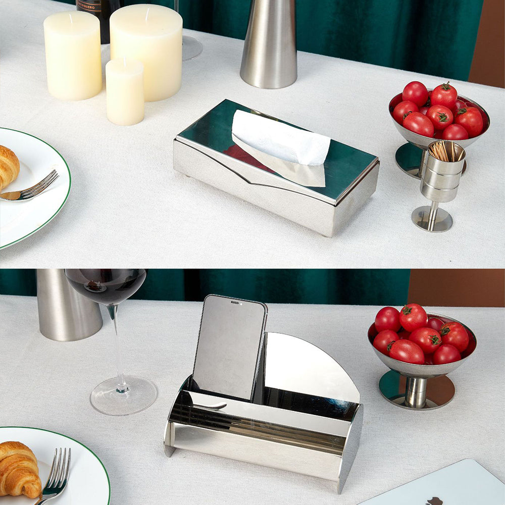 Custom Modern Waterproof Rectangle Square Kitchen Hotel Tissue Box Cover Buffet Dining Table Napkin Holders