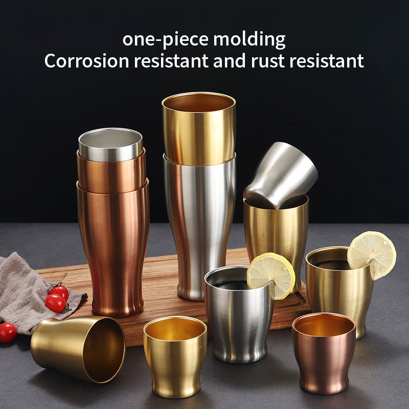 Yurtrain Stainless Steel Double Walled Thermal Beer Stein Curved Keep Cold Party Travel Stackable Coffee Cup