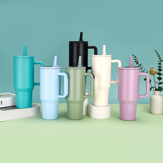 Wholesale Custom 750ml Outdoor Sport Travel Mug Hot Cold Double Wall Insulated Coffee 316 Stainless Steel Tumbler Straw BPA Free