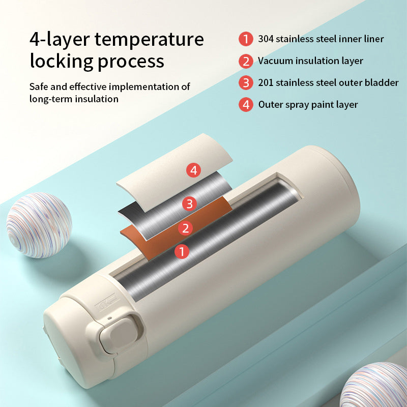 Yurtrain Straight Outdoor Bounce Direct Drinking Water Cup Daily Necessities Water Bottle with Silicon Straw BPA Free Food Grade