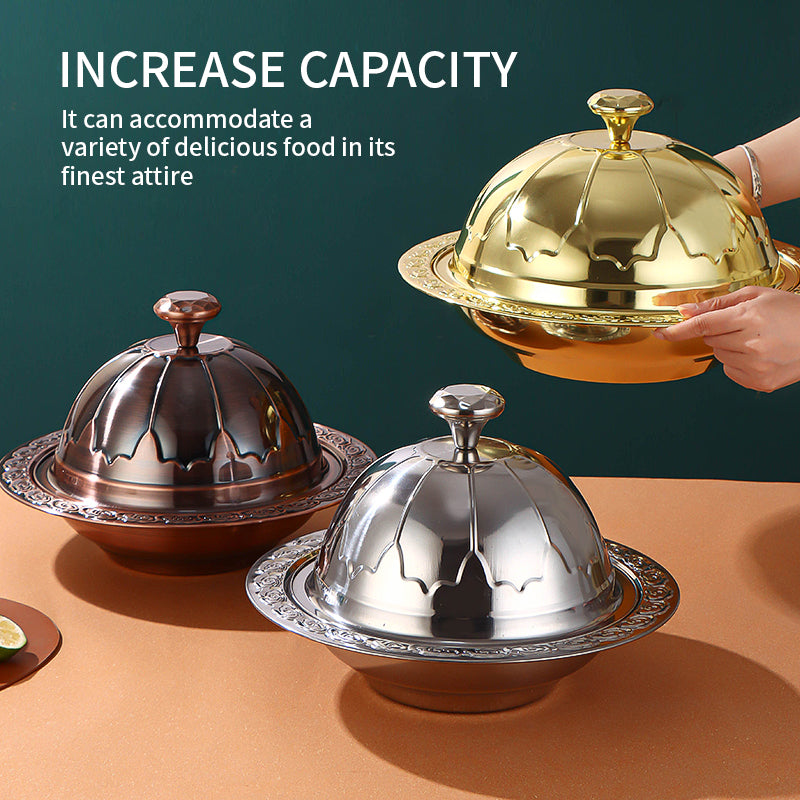 Yurtrain Hotel Korean Rectangle Polished Plate Dish Food Grade Material Stainless Steel Tray Lid Steak Transfer Party Food
