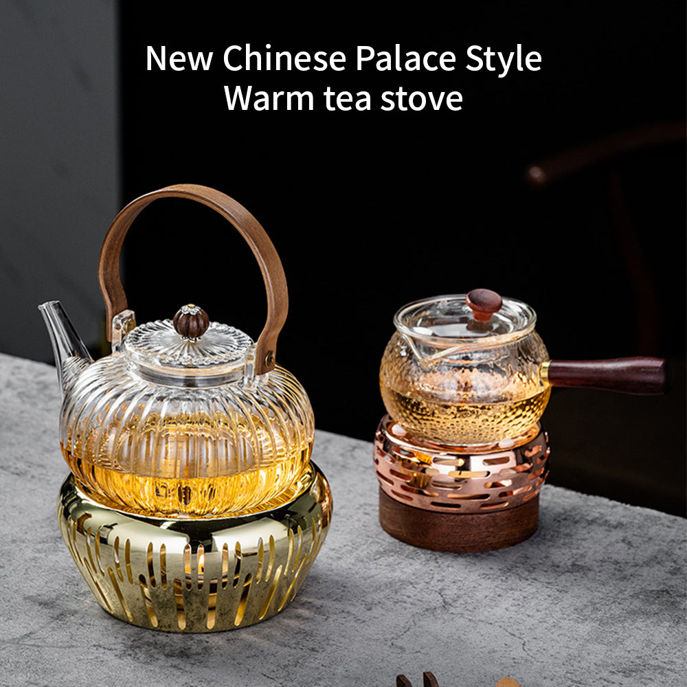 Hot Sale Yurtrain Luxury Heat Resistant Clear High Borosilicate Glass Flower Tea Stove Teapot 24h Keep Warm Health Pot Infuser