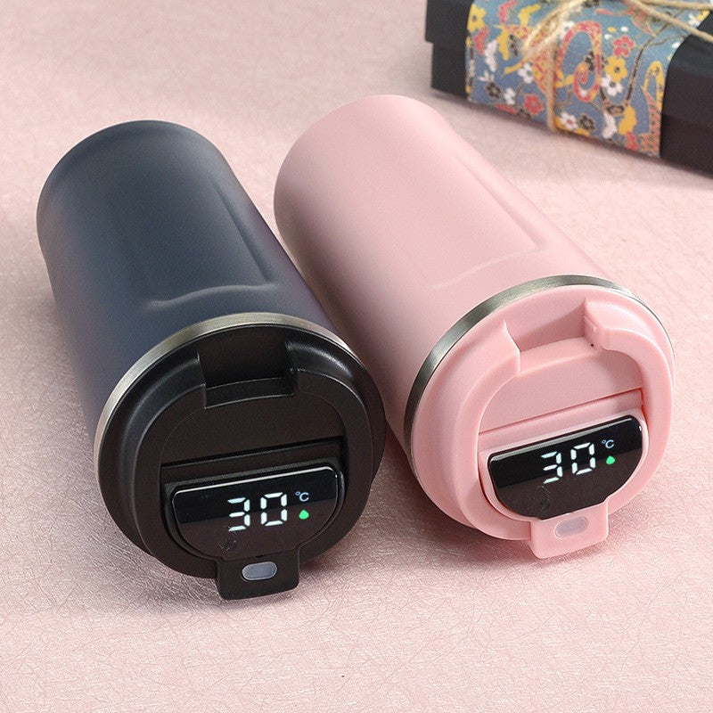 Yurtrain 304 Stainless Steel Vacuum Car Portable Coffee Insulated Cup Tumbler with LED Intelligent Temperature Measurement