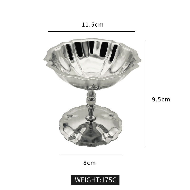 Premium Stainless Steel Ice Cream Cone Holders Dessert Cups Customized Logo Mini Dishwasher Safe Frozen Dessert Supplies