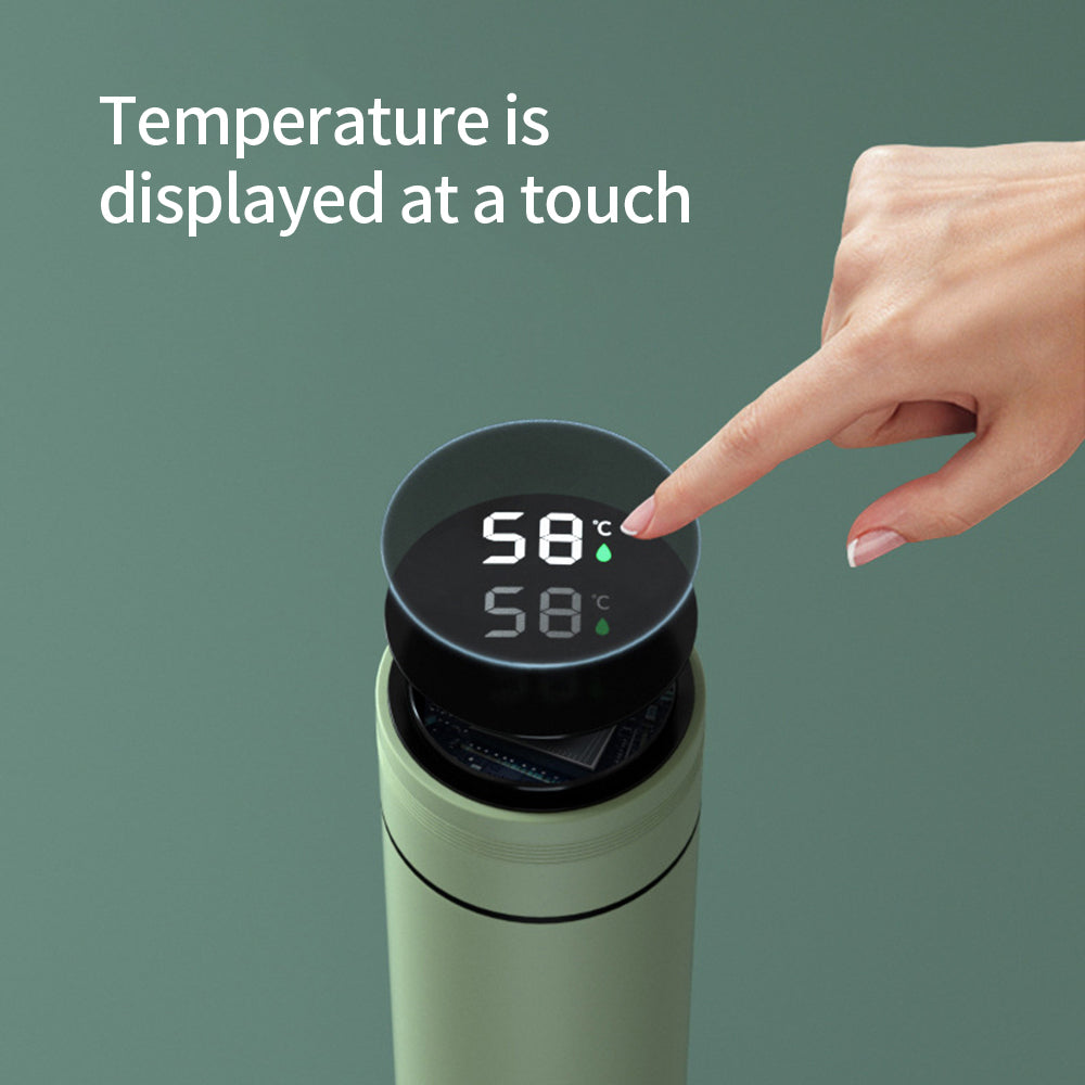 Custom Logo 480ml Smart Water Cup Vacuum Stainless Steel Bottle with Digital LED Temperature Display Water Bottles With Lid