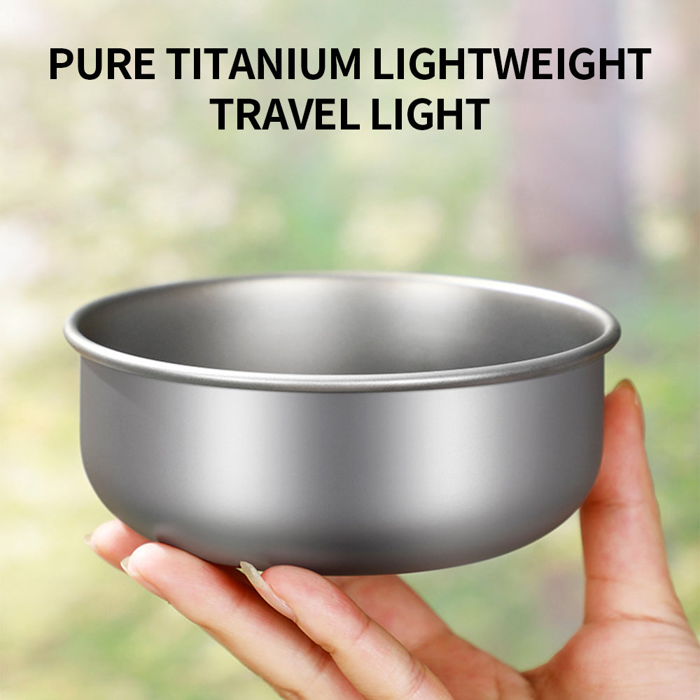 Portable Travel Bowls Titanium Cookware Set Multi-Capacity Outdoor Tableware Dinner Plate Bowl Camping Style Titanium Dish