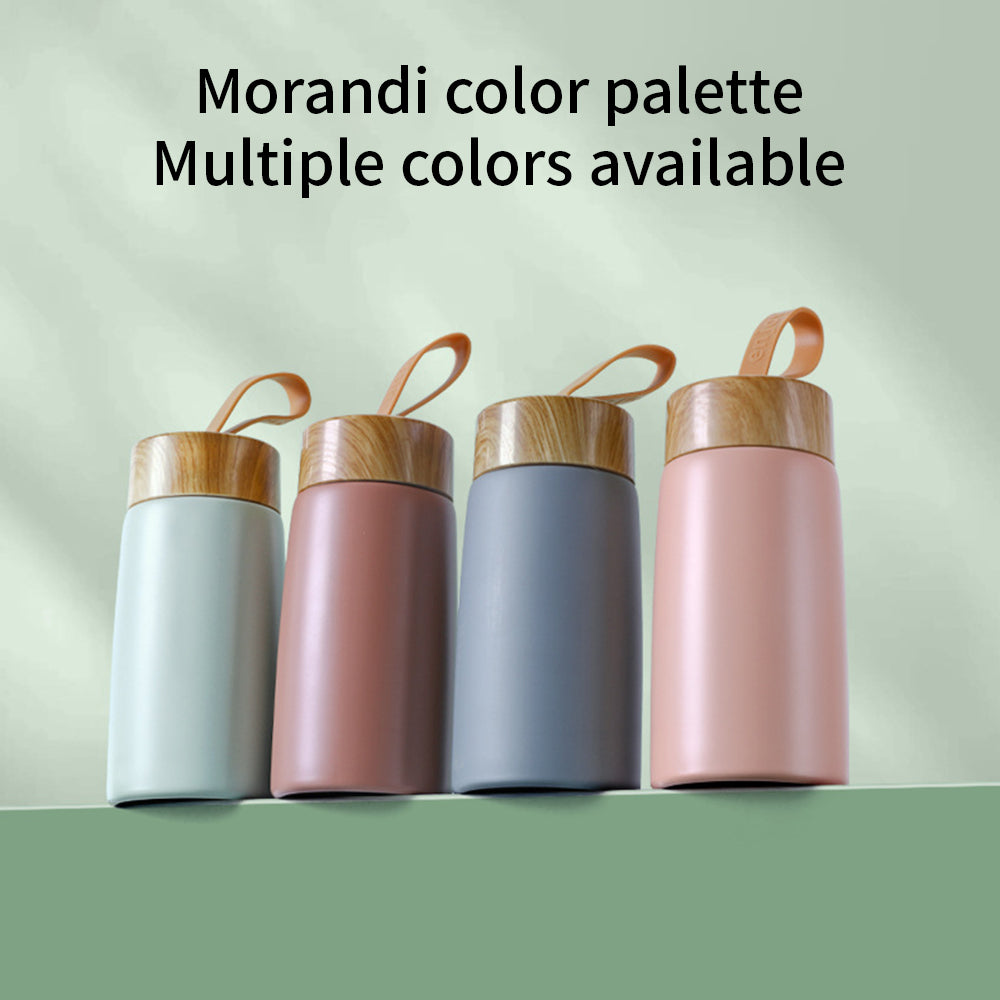 Portable Travel Wood Grain Lid Insulated Coffee Mug 304 Stainless Steel Tumbler Thermos Vacuum Flask 230ml Mini Water Bottle Cup