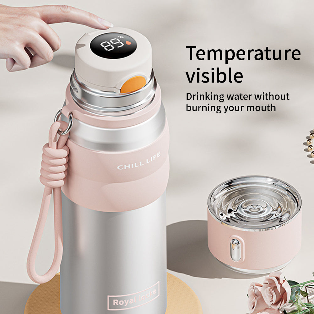 Custom Logo 450/550ml Portable Bounce Button Outdoor Sport Vacuum Insulated Thermal 316 Stainless Steel Water Bottle with Straw