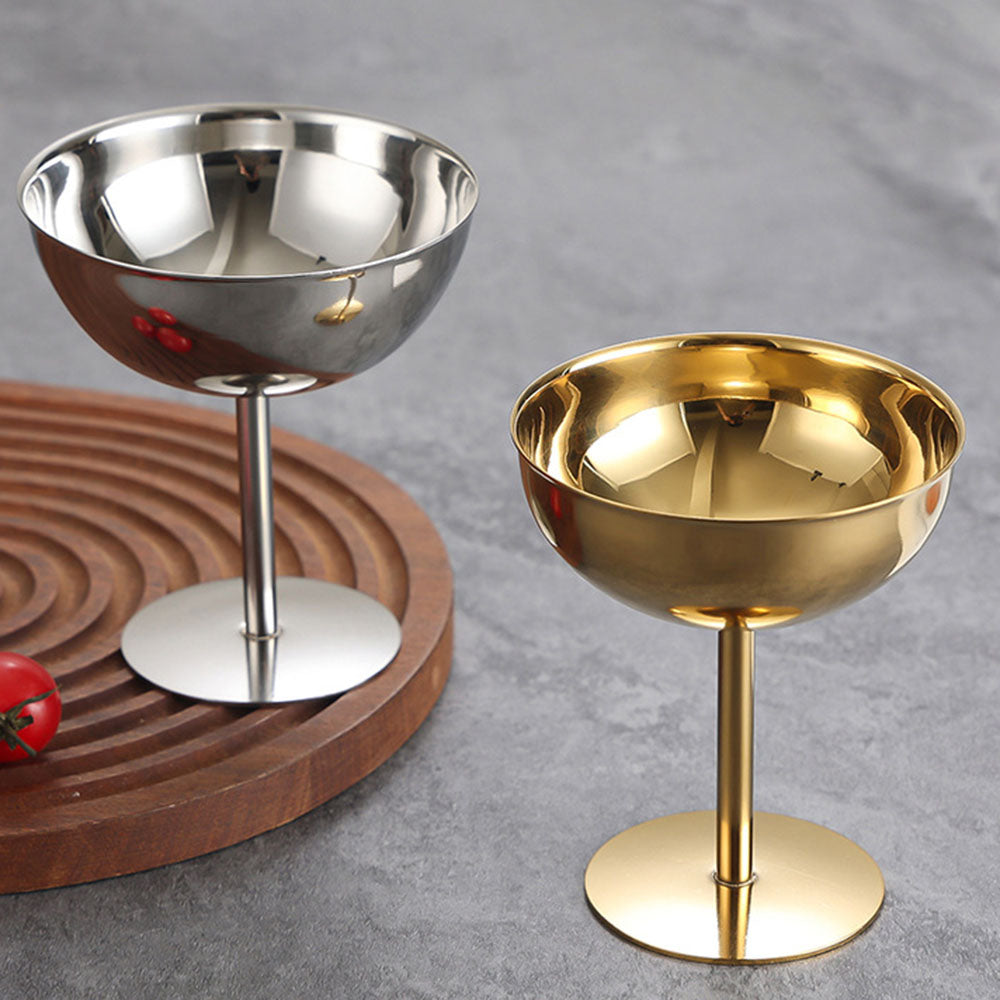 304 Stainless Steel Vintage Dessert Cup Lightweight Metal Cup for Pudding Ice Cream Tea Party Universal Ice Cream Cup