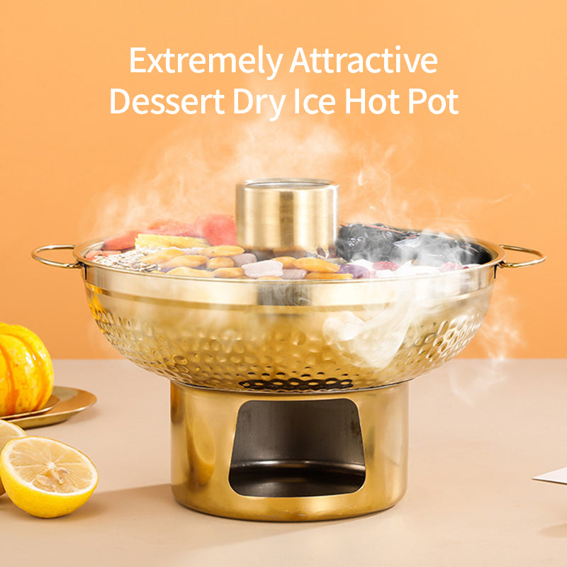 Korean Stainless Steel Induction Cooker Compatible Dishwasher Safe Modern Luxury Design Dry Ice Hot Pot for Restaurant Use