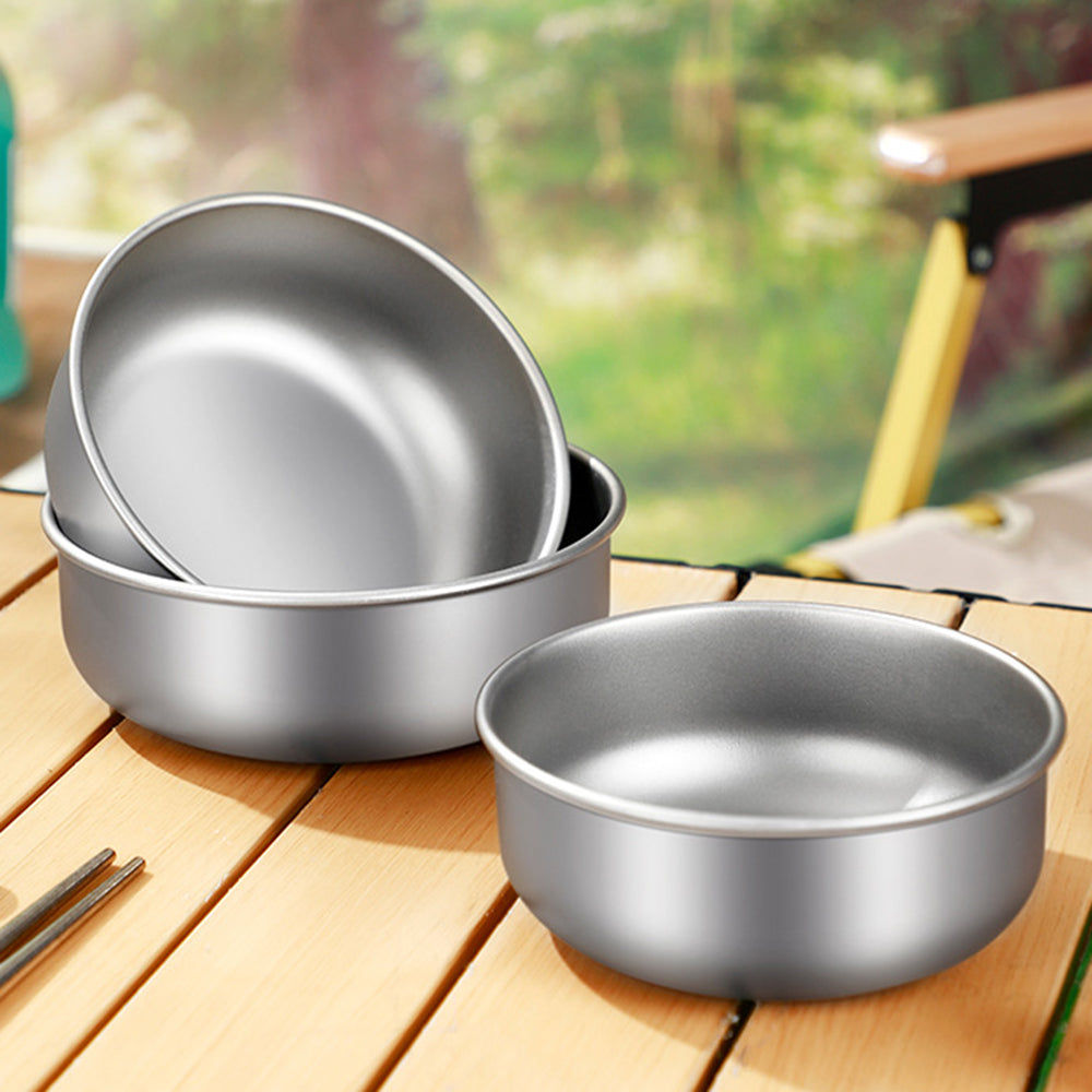 Portable Travel Bowls Titanium Cookware Set Multi-Capacity Outdoor Tableware Dinner Plate Bowl Camping Style Titanium Dish