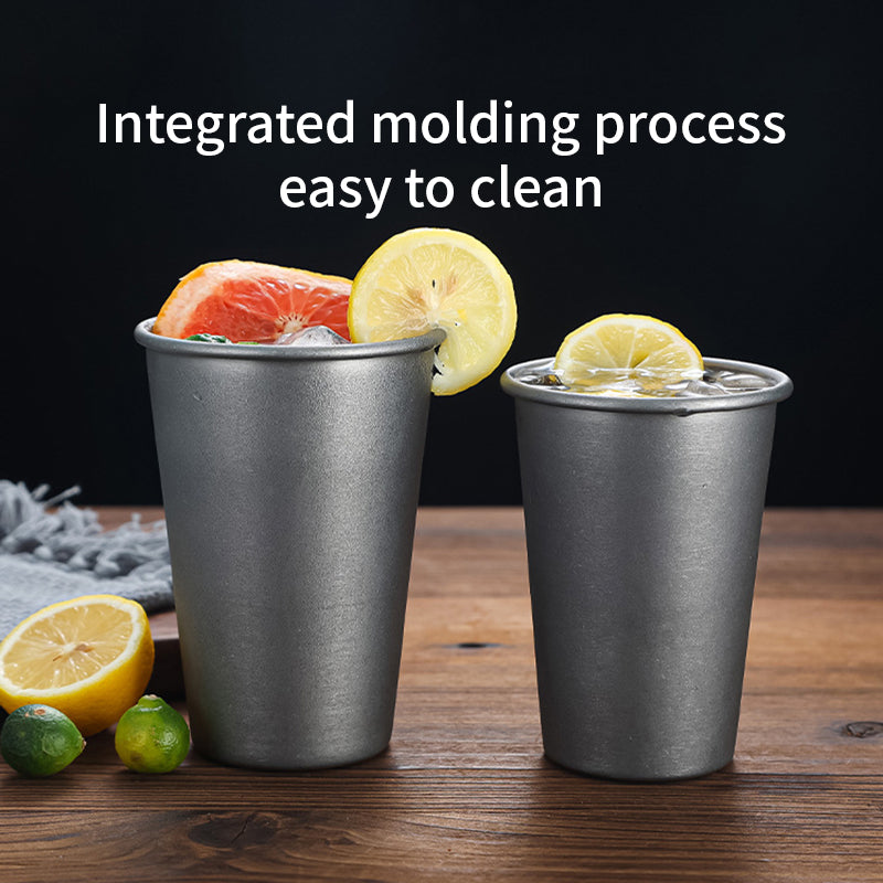 Yurtrian Custom Logo Retro Matte Silver 304 Stainless Steel Dishwasher Safe Industrial Style Restaurant Beer Stein Camping