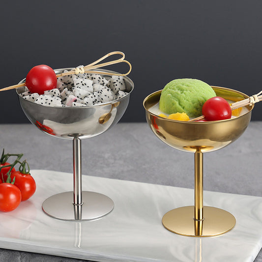 304 Stainless Steel Vintage Dessert Cup Lightweight Metal Cup for Pudding Ice Cream Tea Party Universal Ice Cream Cup