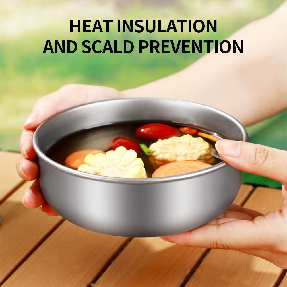 Portable Travel Bowls Titanium Cookware Set Multi-Capacity Outdoor Tableware Dinner Plate Bowl Camping Style Titanium Dish