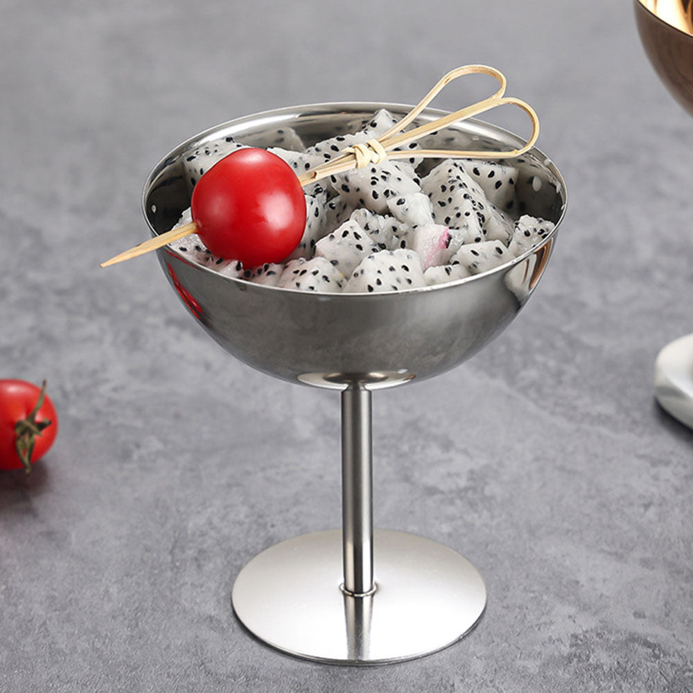 304 Stainless Steel Vintage Dessert Cup Lightweight Metal Cup for Pudding Ice Cream Tea Party Universal Ice Cream Cup