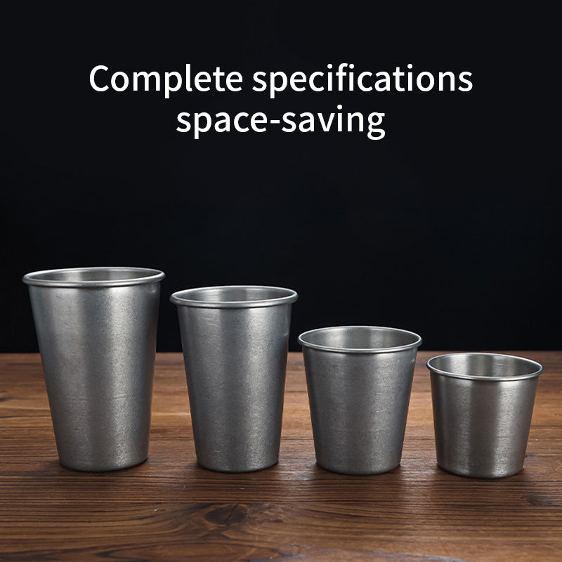 Yurtrian Custom Logo Retro Matte Silver 304 Stainless Steel Dishwasher Safe Industrial Style Restaurant Beer Stein Camping