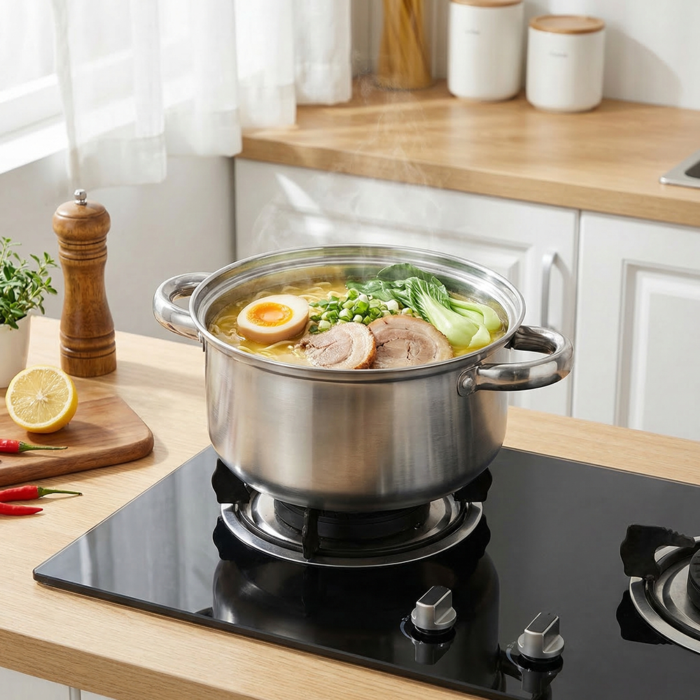 Yurtrain Multifunction Large Capacity Kitchen Cookware Pot 3 Pieces Stainless Steel Ollas Soup Pot Set Cookware Set