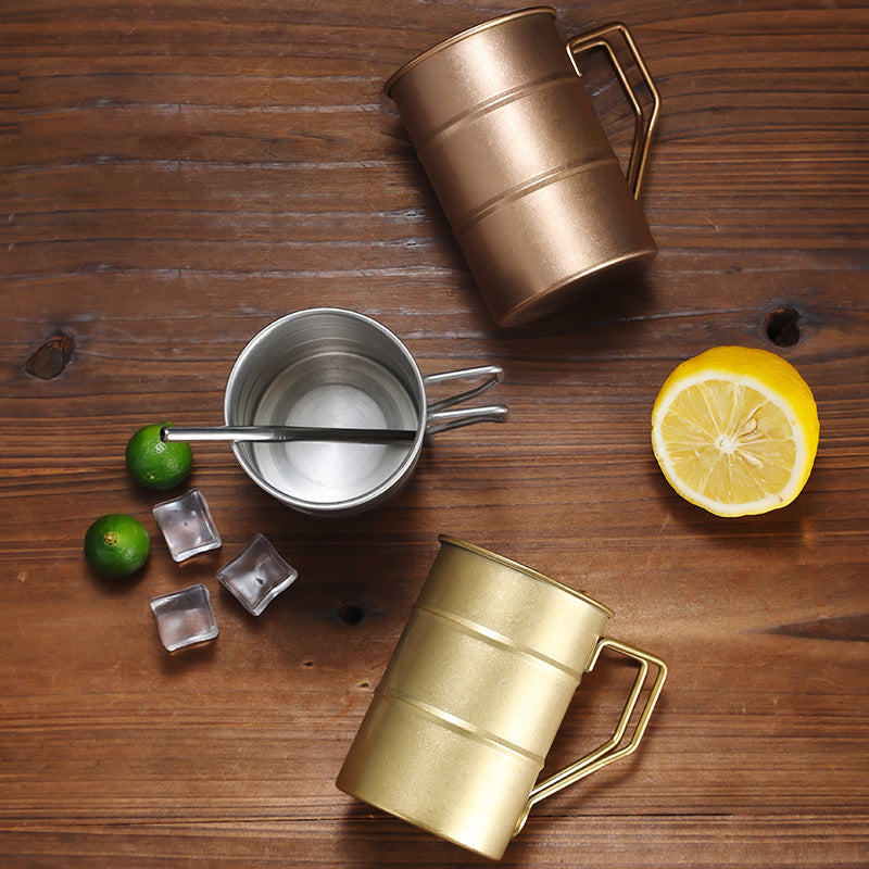 Vintage Stainless Steel Coffee Mugs Tea Cups Camping Draft Beer Cups Cold Drink Cups-Vacuum Insulated Portable for Party Use