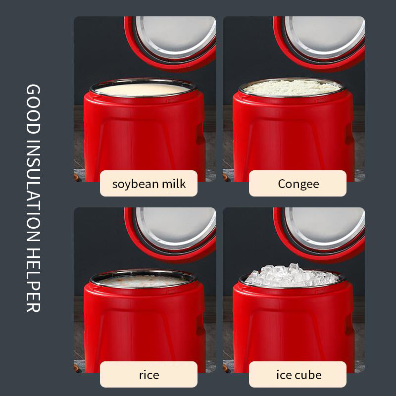 Yurtrain Stainless Steel Insulated Rice Bucket Double-Layer Restaurant Food Storage Warmers for Home Kitchen Metal Food