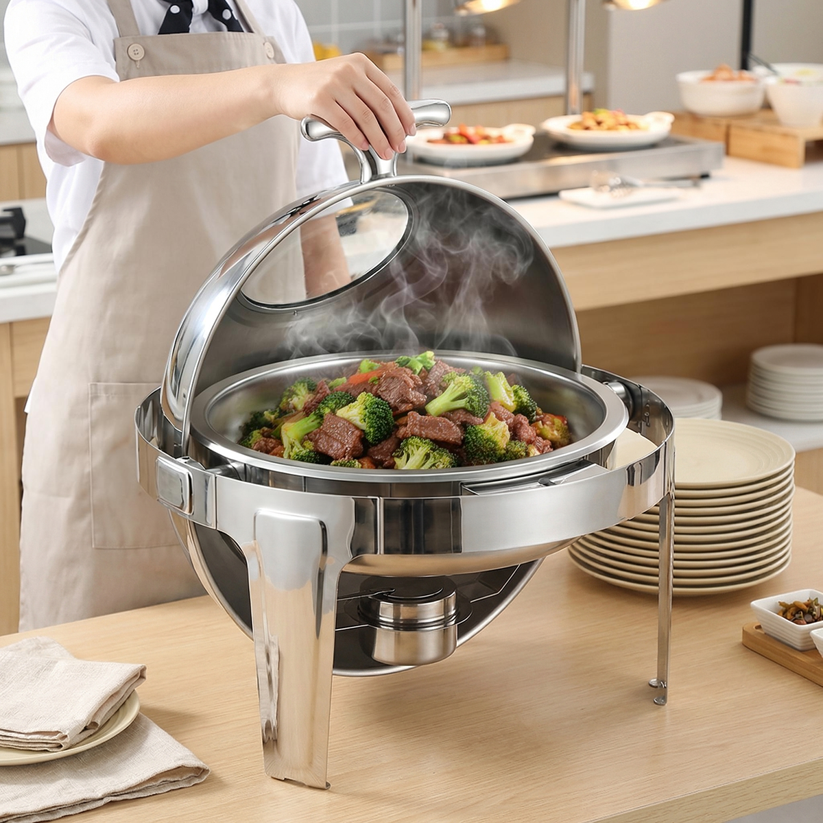 Factory Direct Food Warmer Buffet Chafing Dishes Hot Pot Food Warmer Set for Cantering