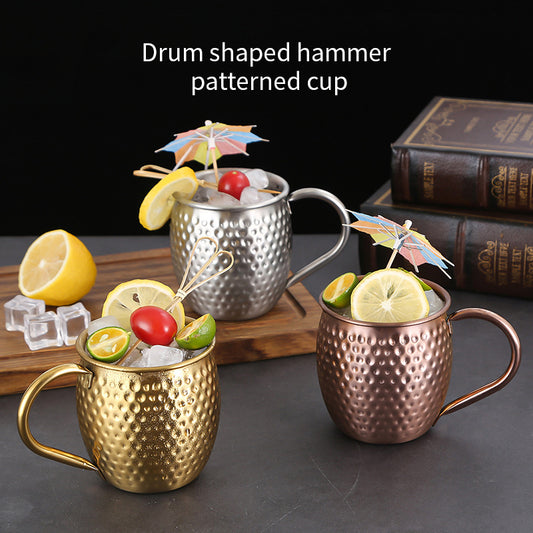 Yurtrian Customized Hammered Point Stainless Steel Engraved Beer Stein Dishwasher Safe Freezer Safe