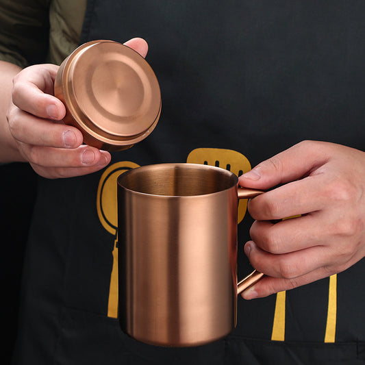 Yurtrian Stainless Steel Coffee Beer Milk Mug Heat Insulated Tea Cups Double Layered Thick Handle Drinkware Party Portable