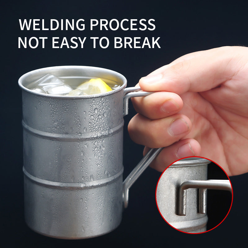 Vintage Stainless Steel Coffee Mugs Tea Cups Camping Draft Beer Cups Cold Drink Cups-Vacuum Insulated Portable for Party Use