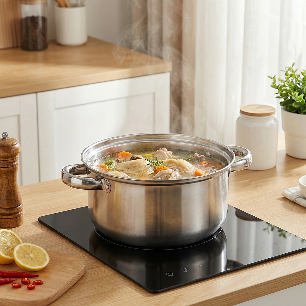 Yurtrain Multifunction Large Capacity Kitchen Cookware Pot 3 Pieces Stainless Steel Ollas Soup Pot Set Cookware Set