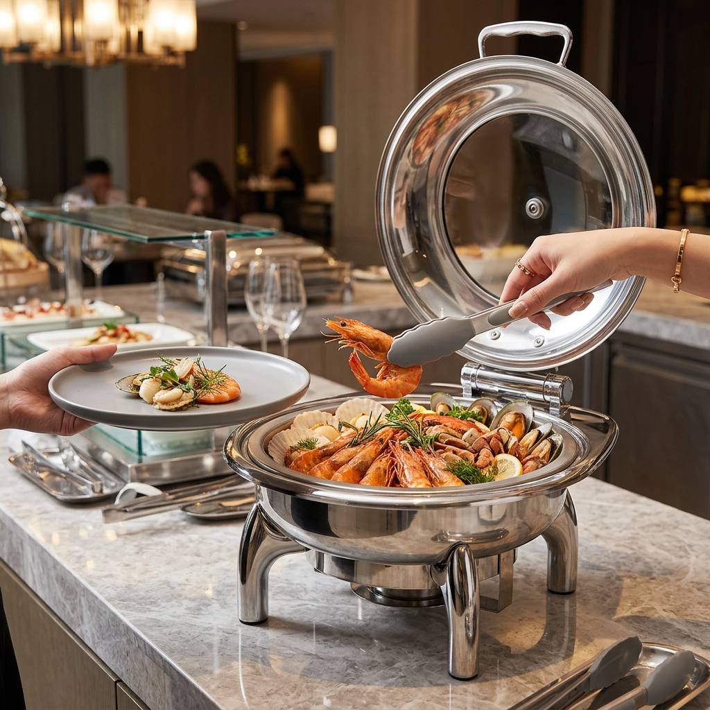 Commercial Hotel Buffet Food Warmer Stainless Steel Rectangular Fuel Heating for Restaurant Use
