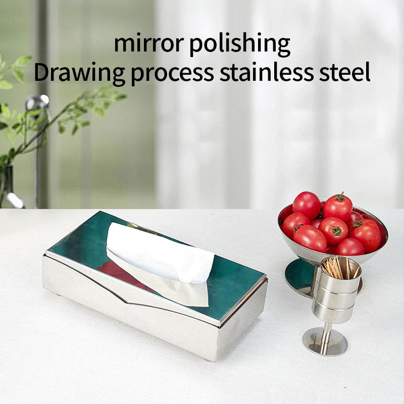 Custom Modern Waterproof Rectangle Square Kitchen Hotel Tissue Box Cover Buffet Dining Table Napkin Holders
