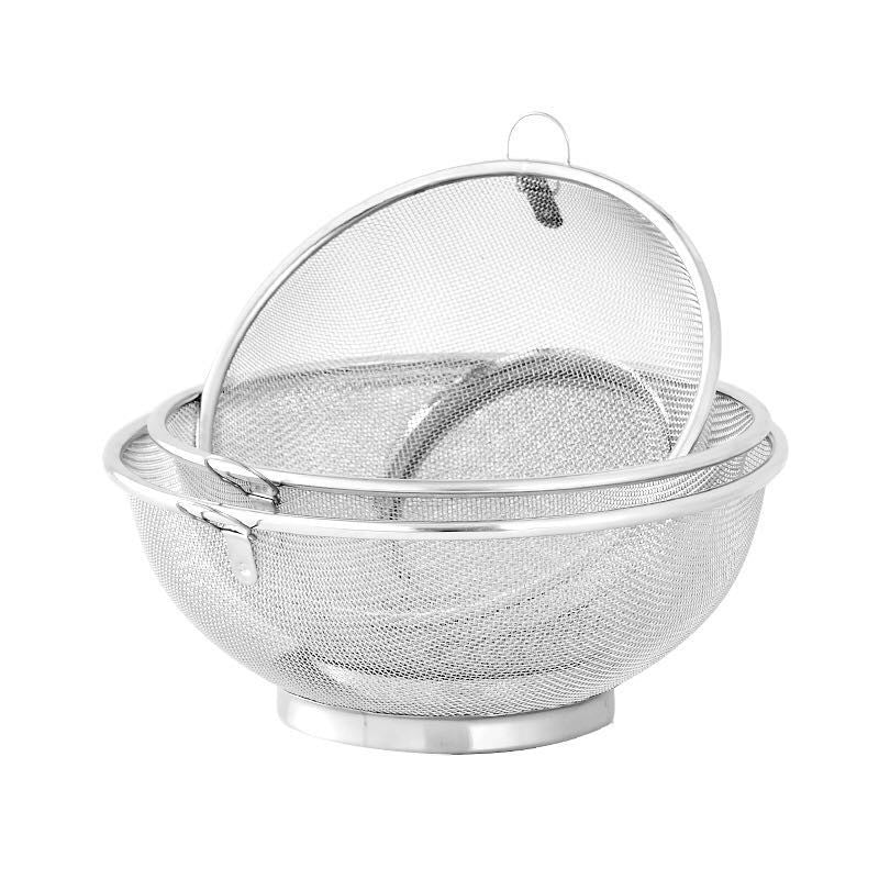 Yurtrain Stainless Steel Round Basket Drainer Fine Mesh Strainer for Rice Washing Metal Colander & Strainer Basket