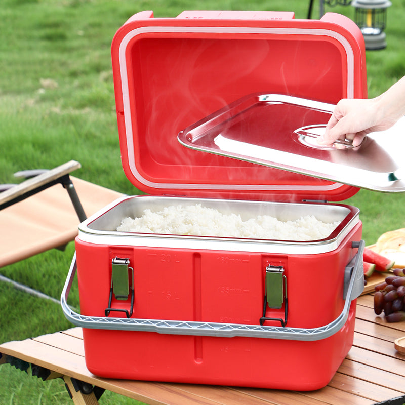 Yurtrain Food Warmer Hot Pot Party and Picnic Ice Cooler Box Extra Large Double Insulated Bucket Rectangle Storage Box
