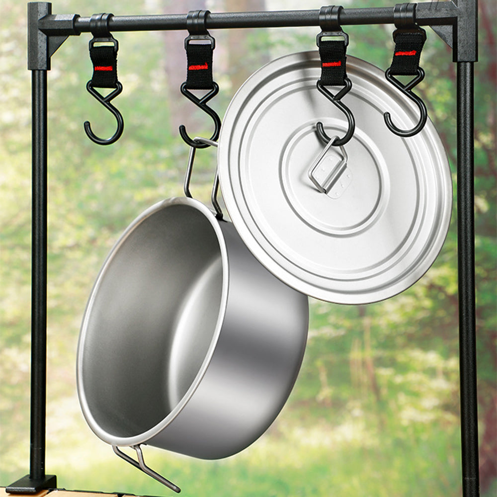 Yurtrian Lightweight Titanium Mess Kit for Hiking and Camping Cookware Set with Folding Handle Including Pot