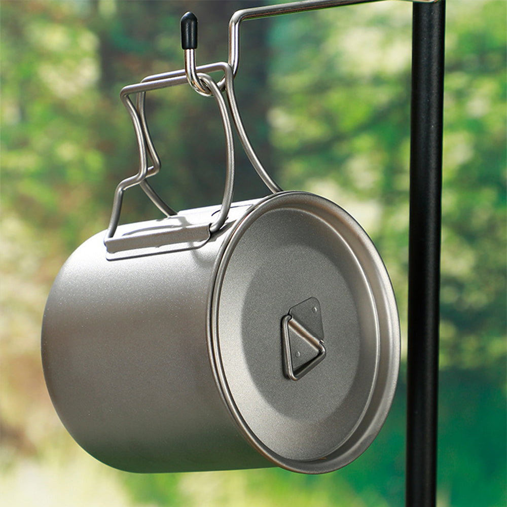 Yurtran Custom Outdoor Pure Titanium Mug Foldable Handle Delivery Storage Bag Portable Storage Camping Hiking Picnic Tableware