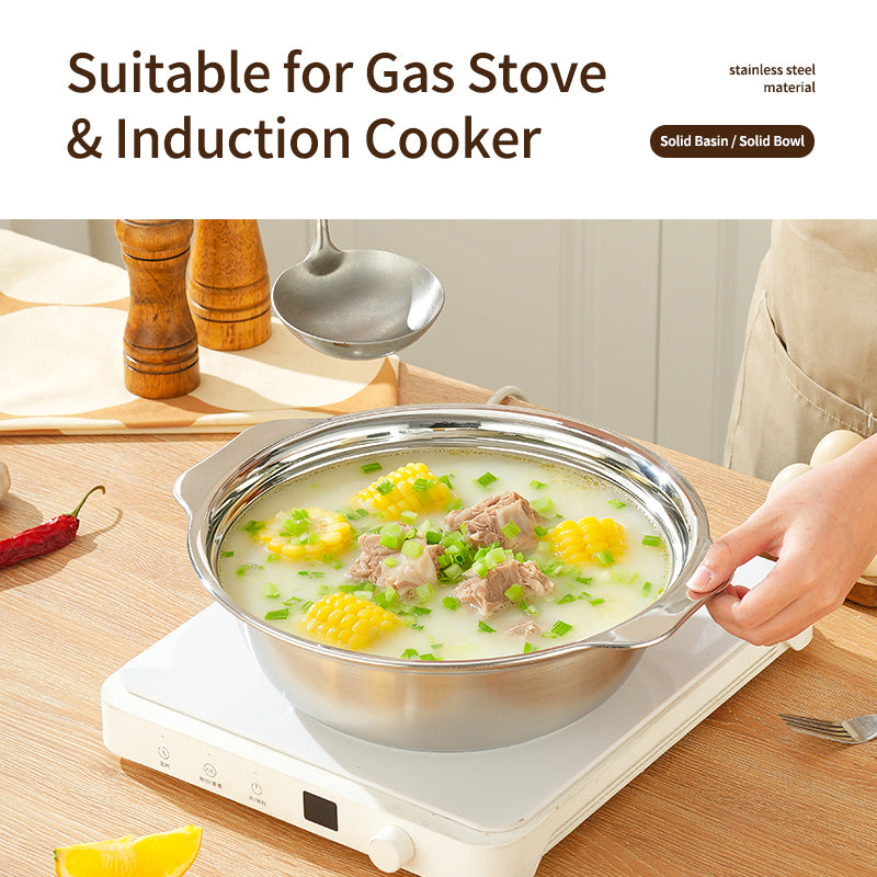 European Style 201 Stainless Steel Microporous Filter Metal Kitchen Supply Handle Drain Basket Rice Washing Basket Food Grade