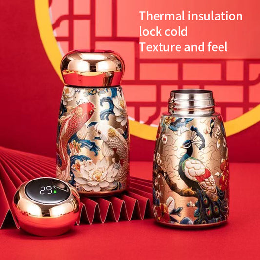 Yurtrain Custom High-End 316 Stainless Steel Mini Pocket Cup Portable Vacuum Thermos Modern Design Temperature Display BPA Free