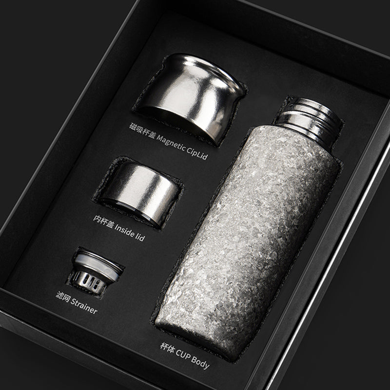 100% Titanium Double-Walled Vacuum Insulated BPA Free Portable Sport Water Bottle Filter Tea Coffee Wine Whisky Luxury Business