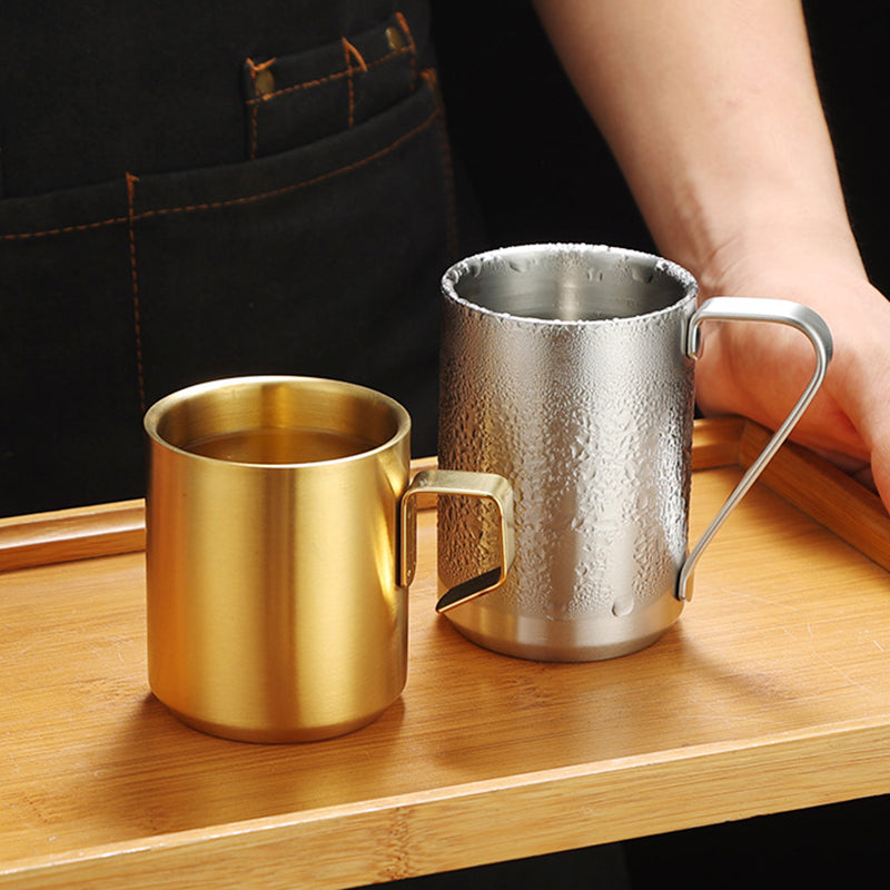 Drinking Metal Mug Custom Camping Cups Handle Coffee Breakfast Travel Mug Stainless Steel Toddler Espresso Cup Party Thermal