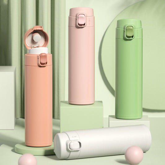 Yurtrain Straight Outdoor Bounce Direct Drinking Water Cup Daily Necessities Water Bottle with Silicon Straw BPA Free Food Grade