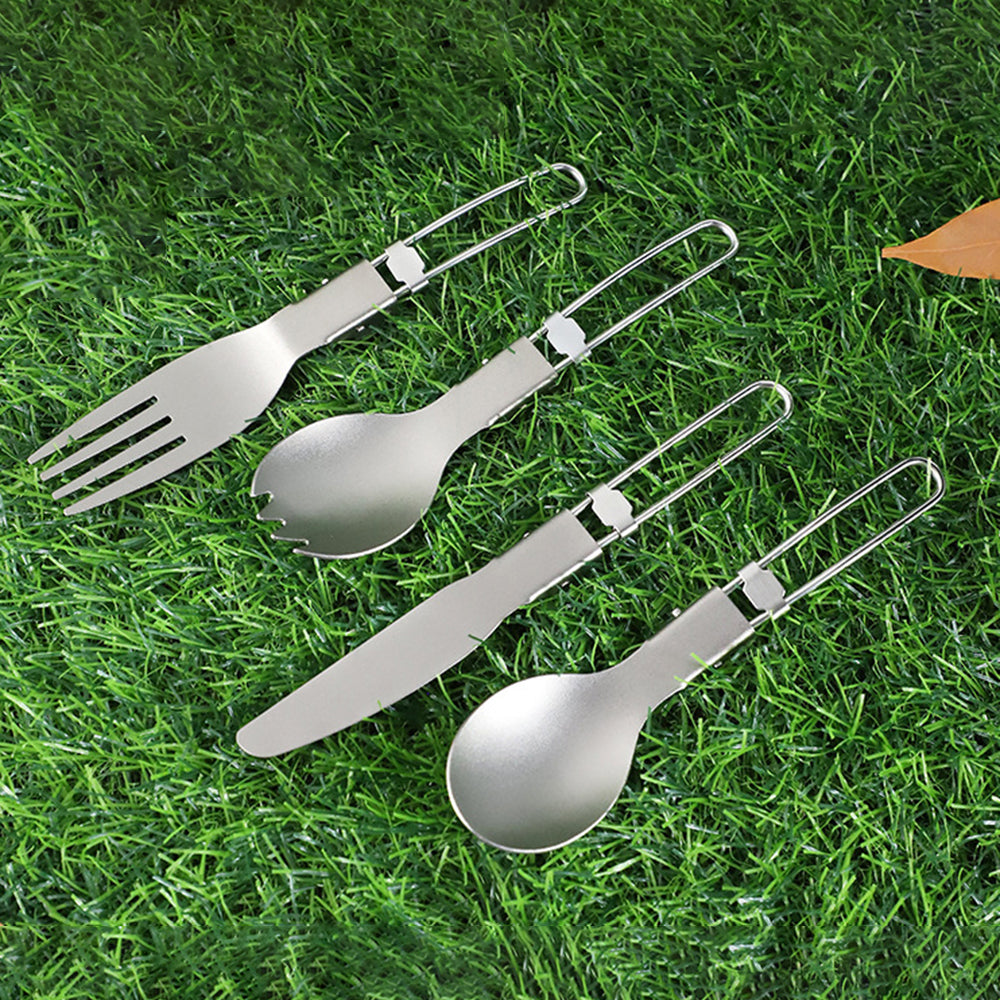 Titanium Spoon Fork Knife Cutlery Sets Portable Tableware for Outdoor Camping Equipment Camping Cutlery Set