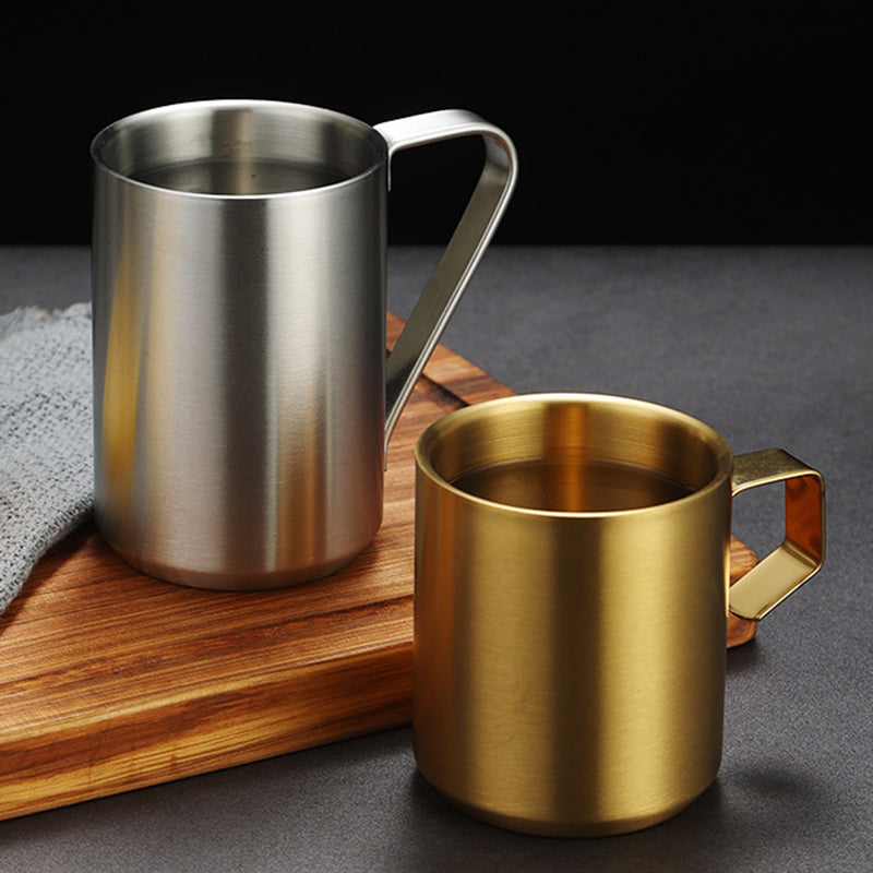 Drinking Metal Mug Custom Camping Cups Handle Coffee Breakfast Travel Mug Stainless Steel Toddler Espresso Cup Party Thermal