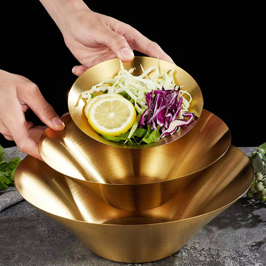 Yurtrain Factory Wholesale Korean Style 304 Stainless Steel Mixing Bowls Disposable Restaurant Serving Pasta Salad No reviews yet