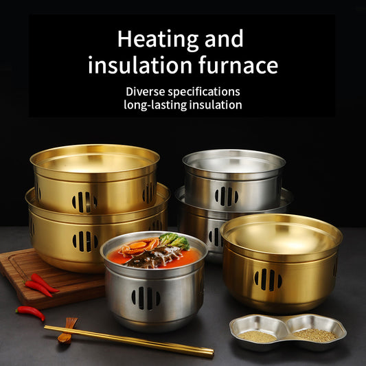 Yurtrain Korean Style Stainless Steel Commercial Barbecue Insulation Furnace, Alcohol Furnace, Commercial Dry Pot Heating Oven