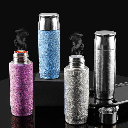 100% Titanium Double-Walled Vacuum Insulated BPA Free Portable Sport Water Bottle Filter Tea Coffee Wine Whisky Luxury Business