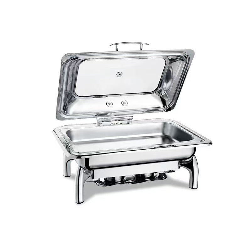 Commercial Hotel Buffet Food Warmer Stainless Steel Rectangular Fuel Heating for Restaurant Use