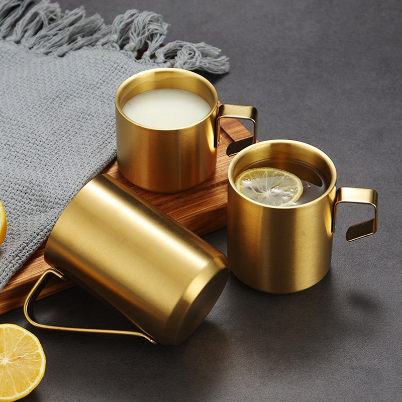 Drinking Metal Mug Custom Camping Cups Handle Coffee Breakfast Travel Mug Stainless Steel Toddler Espresso Cup Party Thermal