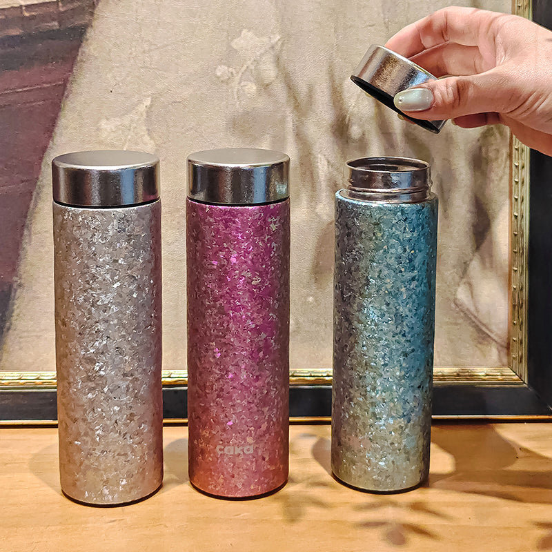 Yurtrain High-Grade 300ml Pure Titanium Double-Layer BPA Free Portable Vacuum Flask 24hr Insulation Ice Flower Craft Travel Cup