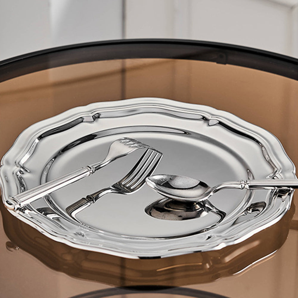 Retro Nordic Inspired Stainless Steel Tray Polished Frost Technique Food Grade Disposable Afternoon Tea Dessert Cake Snack Plate