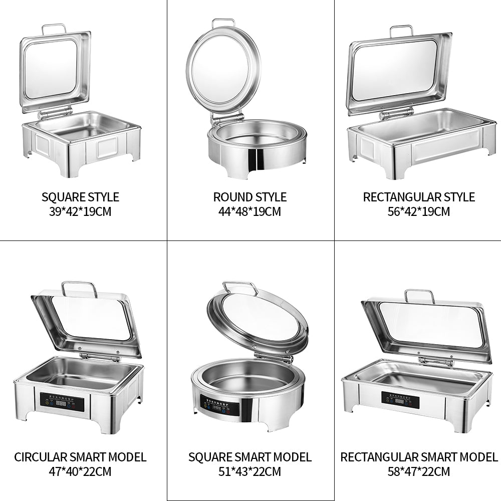 Yurtrain Stainless Steel Rectangular Self-Serve Food Warmer Chaffing Dishes for Catering Banquets & Parties